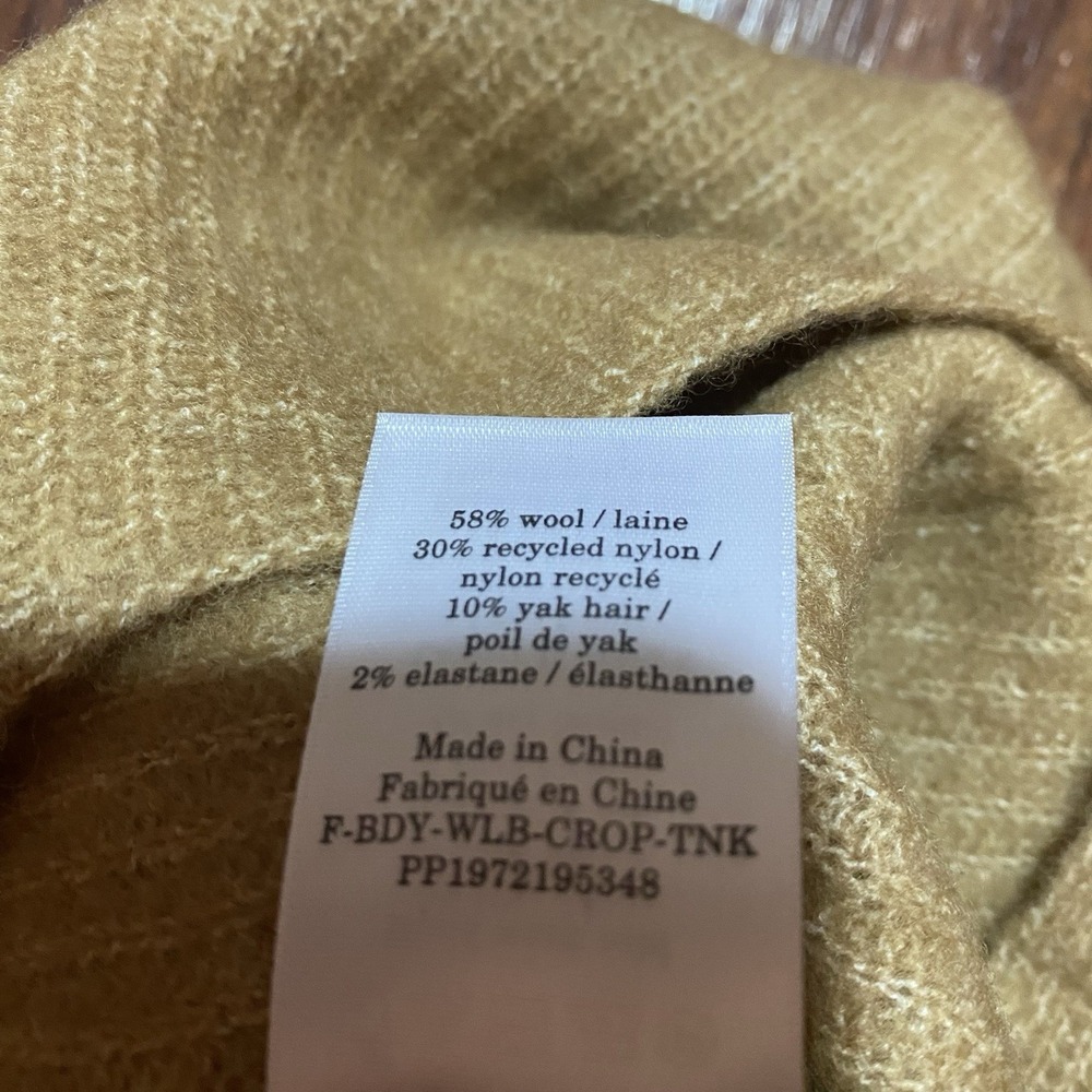 Everlane NWT The Cozy Stretch Tank in Camel Crop Top Size Small Wool - Picture 5 of 9
